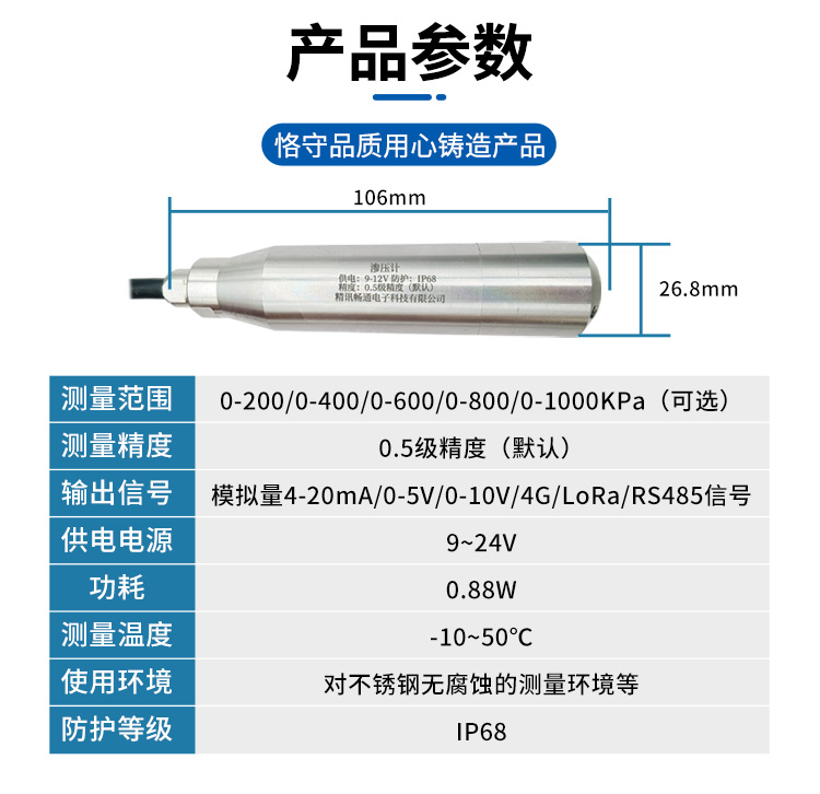 硅压阻式渗压计